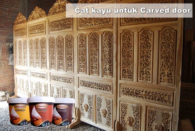 Cat Kayu Kuas untuk Carved door